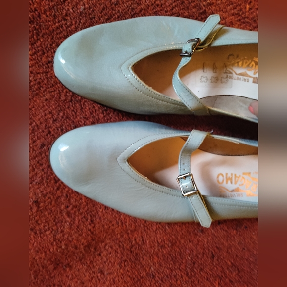Salvatore Farragamo Light Blue Patent Audrey Ballet Flats Women's Size 6.5 - Picture 2 of 5